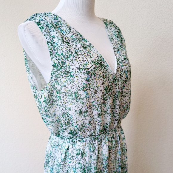 🤍 Banana Republic floral wrap botice tiered sleeveless maxi dress - Picture 5 of 11